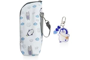 EHDWXVZM 1 Stück Tragbare Wärmeisolierende Babyflaschentasche, 1 Stück Pinguin-Anhänger, wasserdichte Wärmeisolationstasche, Babyflaschen-Aufbewahrungstasche, Babyflaschen-Schutzhülle