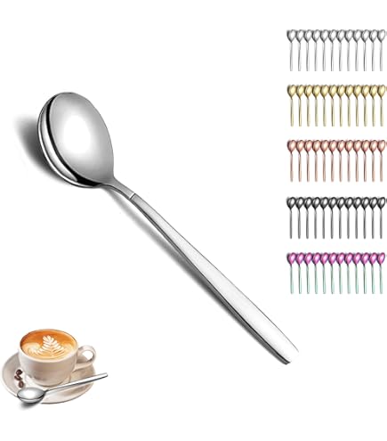 Set Di 4 Cucchiaini Da Caffè In Acciaio Inox Con Design A Gatto, Cuori E Stelle - Per Bevande E Dessert - Foto 9