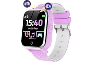 IGREEMAN Reloj Inteligente niños -Smartwatch Niños con Llamar SOS Juego Música Cámara Despertador Linternas Calculadora para Niño y Niña -Reloj Teléfono Regalo de 4-13 Años(Púrpura)