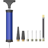 SZSHIMAO Ball Pump with 4 Needles, 2 Nozzles and 1 Hose for Football, Rugby, Volleyball, Basketball, Handball, Balloon, Float