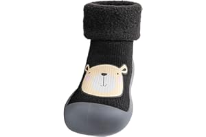 SONNENA Zapatillas Niño Suela de Goma para niños y niñas, calcetín de Punto y cálido para bebés, Calcetines, Zapatillas, Zapatos de bebé sólidos para niños