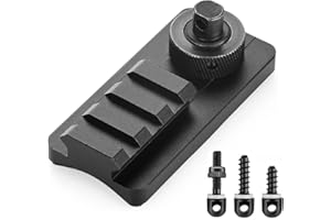 Paike Adattatore per bipiede per Fucile, Attacco per Slitta Picatinny, Attacco per Cinghia in Alluminio a 3 Slot con Base in Gomma Antiscivolo