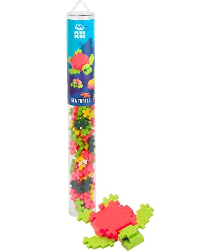 PLUS PLUS Tubo 100 Pezzi Axolotl Fosforescente | Gioco Di Costruzioni Per Bambini 3+ Anni, Forme 2D E 3D, Fatto In Danimarca, Idea Regalo