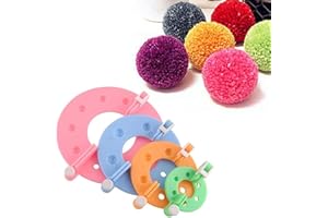 Febbya Pom Pom Maker,8 Pièces Pompom Making Tool Différentes Tailles pour la Laine à Tricoter Craft DIY Pompom Fluff Balls
