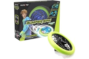SilverLit- Flybotic Bumper Spin, Mini dron OVNI controlado a Mano con Luces LED niñas, Adecuado para Jugar en Interiores y Exteriores, Color Azul y Negro (84794)