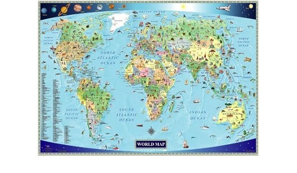illustrated map of the world By Akros Illustrated Map Of The World For Kids Children S World illustrated map of the world