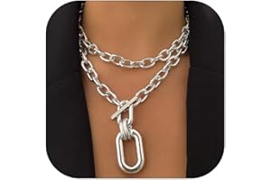 LONG TIANTIAN Collana in oro grosso con ciondolo grande collana girocollo a strati cubani collane a catena gioielli dichiarazione calza Stuffers adulti