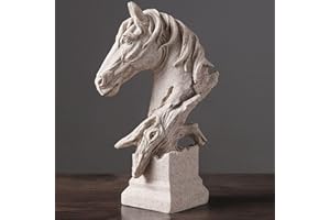 PIGPIGFLY Sculptures, Decorative Animal, Horse Head, Decorative Living Room, Abstract Sculpture, Home Store Decoration, Modern Living Room Ornaments (Sandstone)