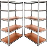 OcioDual 2X Estanterias Metalicas Galvanizadas 875kg 5 Baldas 180 x 90 x 40cm Ideal para Hogar, Garaje, Cocina, Multiusos, Al