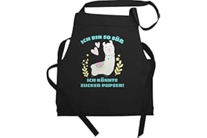Shirtracer - Schürze Geschenk - Lustige Schürze - Erwachsene - Lama Ich bin so süß ich könnte Zucker Pupsen
