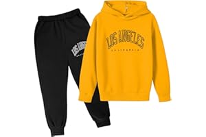 SOLU DAY8 Ensemble Enfant Garcon Fille 3-14 Ans Vêtements De Sport Ado Fille Pantalon Et Sweat a Capuche Hiver Printemps Tenue De Jogging Garçon Chic Pas Cher Casual