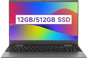 BMAX Ordinateur Portable 15,6 Pouces, X15Plus 12 Go RAM 512 Go SSD PC Portable, Intel Jasper Lake N5095, 4 cœurs jusqu'à 2,9 GHz, USB 3,0 x 2, Mini HDMI, WiFi, BT4.2