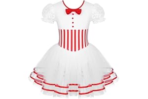 Freebily Vestito Ballerina Bambina Carnevale Tutu Danza Classica Balletto Abito Pattinaggio Artistico sul Ghiaccio Abito da Ballo Moderno Latino Body Ginnastica Artistica