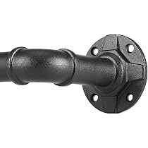 HARRMS Industrielle Gardinenstange 81-216cm - Verstellbare Vorhangstange Schwarz