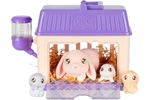 Little Live Pets Mama Surprise P'tits Lapins, Prends Soin de la Maman Lapin dans Son clapier pour découvrir 2, 3 ou 4 bébés