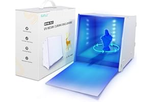 SUNLU Resina UV Caixa curada, Rotary 405 nm, luz UV, máquina curada, para resina impressora 3D, impressão modelos, curar, tamanho grande, curado, tempo ajustável