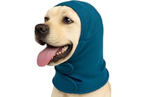 Yoolhamy Dog Snood Ear Protectors, Dog Ear Defenders Anxiety Calming Hood Ears Muffs Noise Protection Head Cover No Shake Head Wraps for Grooming Firework Force (Blue, L)