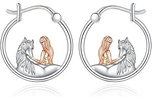 YAFEINI Pendientes de Caballo Pendientes de Gota de Corazón Para Niñas Regalo de Joyería de Plata de Ley 925 Para Amigas