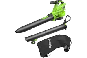 Greenworks 48V(24V x 2) sans Balais Aspirateur Souffleur sans Fil, 386km/h, 14.73m³/Min,Sac Mulching 45L sans Les Deux Batteries Ni Chargeur Garantie 3 Ans BL48L01-01
