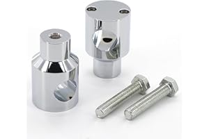 Fuworance Chrome 1 "25mm Rotondo Billet Manubrio Riser per Harley Custom Springer Bobber Chopper Moto Manubrio Maniglia Riser Morsetto di Montaggio