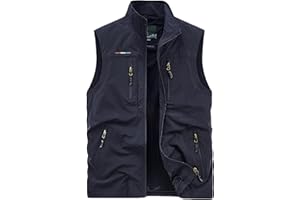 Gefomuofe - Gilet da uomo, estivo, per fotografia, per il tempo libero, trekking, pesca, campeggio, safari, ad asciugatura rapida, multifunzione, leggero