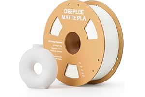 DEEPLEE Filamento Matte PLA 1,75 mm, Opaco PLA Filamenti per Stampante 3D con Precisione Dimensionale +/- 0,02 mm, per la Maggior parte delle Stampanti 3D FDM, Bianco 1KG