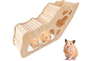 WANDGU Hamster-Kletterleiter: Hamsterhaus aus Holz, Hamster Versteck Hamster Zubehör für kleine Haustiere, Hamster, Rennmäuse, Zwergmäuse