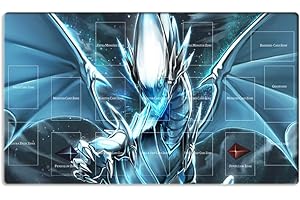 New Mlikemat Playmat Blauäugiger weißer Drache OCG TCG Matte, Spielmatte mit Zonen + gratis Tasche
