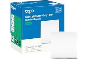 Tapo S210 Smart Light Switch 1 Gang 1 Way, Remote Control Smart Switch, Voice Control, Away Mode, No Neutral Needed, Battery Included, Alexa Light Switch, Work with Alexa & Google, Tapo Hub Required