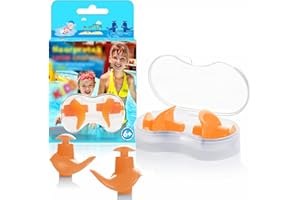 Hearprotek Natación Tapones para los oídos, 2 Pares Tapones de Silicona Reutilizables a Prueba de Agua para Nadadores duchas de baño y Otros Deportes acuáticos Tamaño para niños (Naranja)