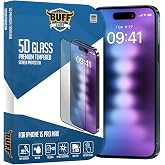 5D Glass Screen Protector Compatible with BUFF LABS Buff iPhone 15 Pro Max, Transparent