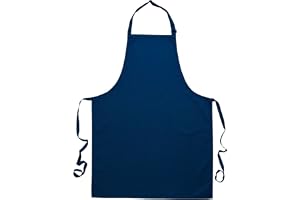 Portwest S841 Polycotton Haklapp Förkläde Justerbar Krage Hållbar Slitstark | Marinblå, One Size, Unisex, 3 Fickor, 35% Bomull, 65% Polyester, Knytskydd med Knappar, Polybomull, Skaltyg, Restaurang
