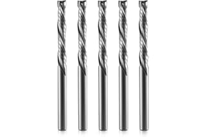 Trvoxviq Up & Down Cut Bit 1/8" Shank 2 Flutes Compression Bit Cutting length 22mm Spiral CNC Router Bits End Mill Tungsten Carbide Milling Cutter Set 5 Pack