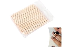 TENGEE 100 Stück Rosenholzstäbchen Maniküre,Rosenholzstäbchen,Das Professionelle Werkzeug für Maniküre und Pediküre,Zelettenrolle für Nägel,Nagelhautschieber,Für Maniküre, Nagelhautentfernung, Nagelflecken
