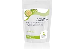 Garcinia Cambogia Whole Fruit Powder 500mg 30 Capsules Health Food Supplements Nutrition Hydroxycitric Acid HCA Malabar Tamarind HEALTHY MOOD