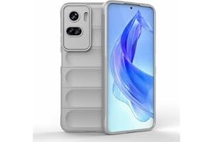 WBWONE Funda para Honor 90 Lite, [Flocado de Fibra Incorporado][Bolsa de Aire Sigilosa] Carcasa Protectora Suave TPU Resistente a los Arañazos. Gris Claro