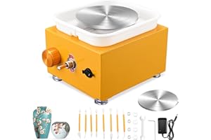 Tornio per Ceramica, VAYOTOY Ruota di Ceramica Elettrica 2000 RPM Tornio per Argilla a velocità Regolabile con Piastre da 6,5/10 cm Tornio per Ceramica, Tornio Ceramica per Bambini e Adulti