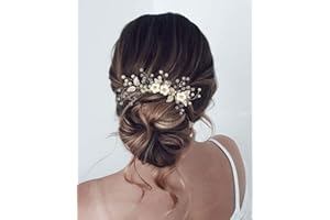 Unicra, pettine per capelli da sposa, con perle, accessorio per capelli da sposa, per donne e ragazze, colore: argento