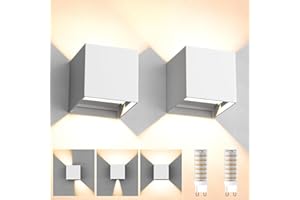 YrgePowk 2 Pezzi Applique da Esterno con 9W 3000K Bianco Caldo G9 Sorgente Luminosa Sostituibile，Moderna LED Lampade da Esterno Parete IP65 Impermeabile Angolo del Fascio Regolabile（Bianco）