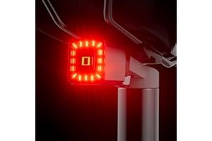 WIND&MOON Feu arrière de vélo Intelligents, Induction de Freinage USB Rechargeable, 6 Modes LED lumière arrière, Eclairage vélo Arrêt de démarrage Automatique, IPx4 Etanche