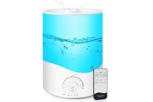 CHICSOLIS 3.5L Top Fill Luftbefeuchter 360° Drehbare Düse Cool Mist Humidifier 30H Raumluftbefeuchter & Aroma Diffuser für Kinderzimmer Schlafzimmer Pflanzen