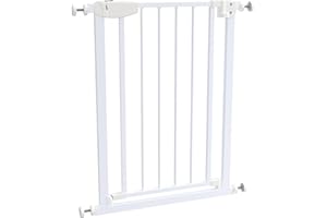ALMAR Baby Barrière de sécurité 61-68 cm blanche | Montage facile sans vis pour portes, couloirs ou escaliers pour enfants ou animaux domestiques | Clôture blanche avec système de fermeture