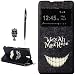 Produktbild Sony Xperia C5 Ultra Schutzhülle Leder Hülle, Alfort 3 in 1 Flip Fashion Design Dual Use Falten Premium PU Leder Tasche Case Cover Flip Fenster Window Touch Screen für Sony Xperia C5 Ultra 6.0" Smartphone Funktion Standfunktion Unterstützte Telefone mit Teufel smiley ( Schwarz ) + Netter Staub Stecker + Alfort Schwarz Stylus Pen