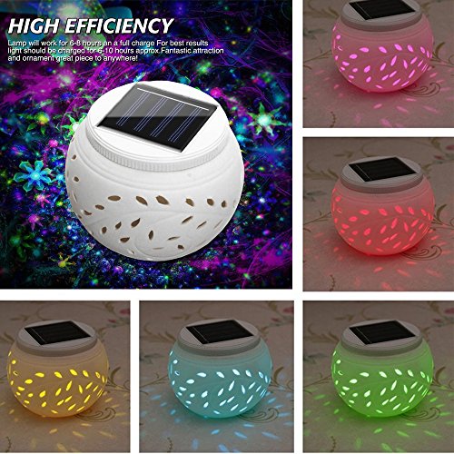 SOLMORE Solar LED-Dekoleuchten Solarleuchte Solarlicht Solarlampe Keramikleuchte Keramik Solarlaterne Solar-Dekoleuchte Dekoartikel Bunte DEKO