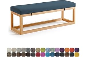 Lsjoaw Cuscino Per Panca Cuscino Panca Esterno 140X40X5CM Cuscino Sedile per Mobili da Interni/Esterni, Lungo Cuscino per Panche Da Giardino Balcone Loft Altalena Patio,Grey Blue