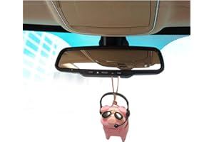 ROMINVIC Balançoire Cochon Pendentif Rétroviseur Voiture, Pendentif Rétroviseur Voiture Ornement Suspendu Décoration Voiture, Accessoires Intérieur Voiture Décoration pour Femmes & Hommes