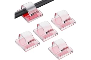 ZTVOWTO 100 pezzi clip per cavi, fermacavi muro per pareti, sottotavoli, luci di natale, auto, dash cam, ethernet, elettronica(Trasparente)