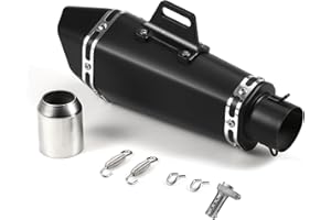 HUIOP Exhaust Pipes,1.5-2'' Inlet Motorcycle Exhaust Muffler Pipes Unversal Slip on Silencer Fashion Style Tail Tube High Temperature Resistant Replacement for Yamaha Motorcycle ATV ZX6R 10R Z900