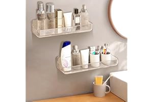 CGBE Étagère Salle de Bain, 2 pièces Étagère de Douche sans Perçage Pour Montage Mural d'étagères de Salle pour Salle de Bains et Cuisine, Organisateur de Salle de Bains pour Shampoing et Gel Douche.