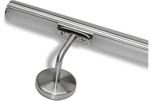 INOXLM LAVORAZIONI INOX Pasamanos para escaleras de acero inoxidable con LED blanco natural multicolor predisposición led (120 cm, pasamanos con predisposición para LED)